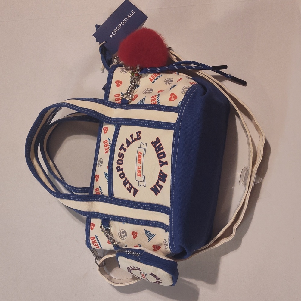 Aeropostale Blue and White New York Aero Bag Tote
